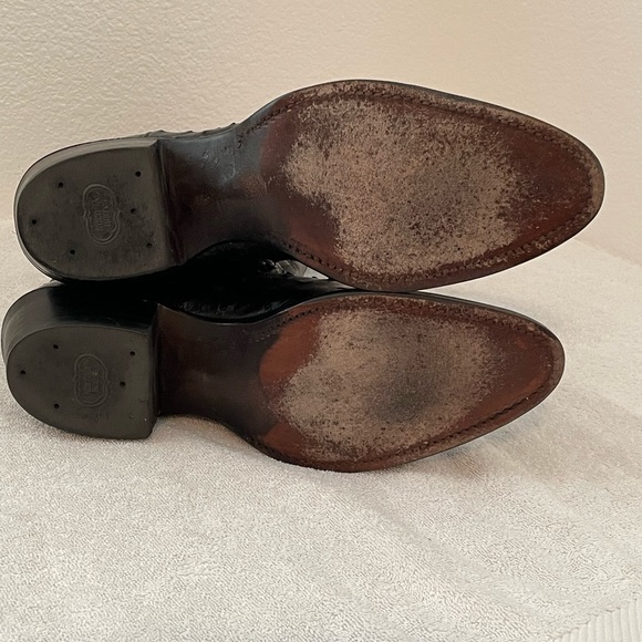 Black Full Quill Nocona Boots Size 7 1/2 D Almost New - Picture 9 of 11